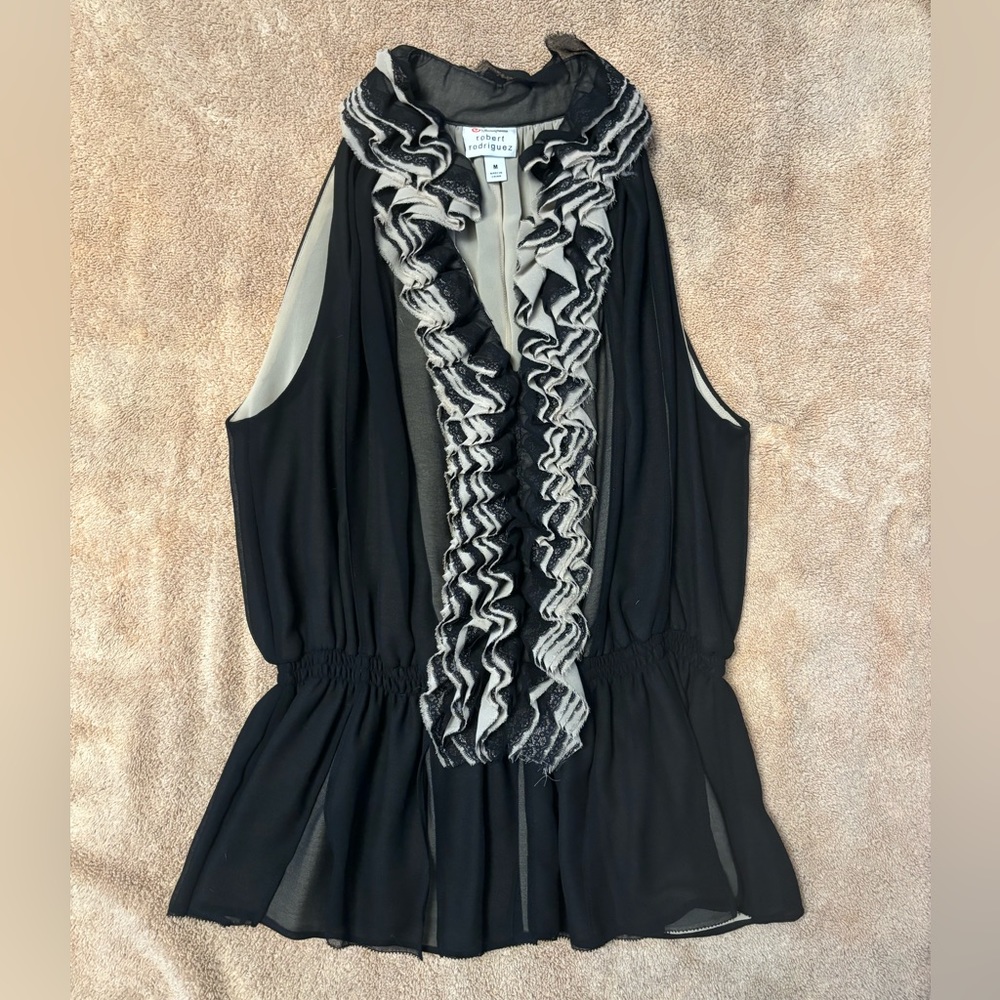 Neiman Marcus Robert Rodriguez Sheer Ruffle